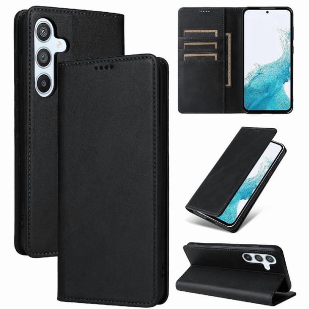 Funda Cartera para Samsung Galaxy A54 con Ranuras Tarjetas y Soporte - Protección Completa Negro