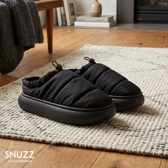 Pantuflas Mujer Cozy Antideslizante Negro Invierno Comodidad