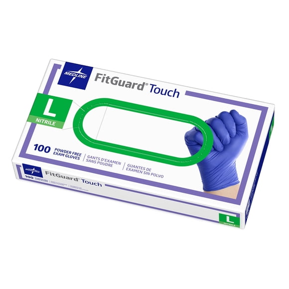 Guantes Medline FitGuard Touch Nitrile Exam 100 grandes