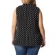 thumbnail image 3 of Agnes Orinda Blusas Clásicas Sin Mangas con Lunares y Cuello en V Anudado para Mujer de Talla Grande 1X Negro, 3 of 6