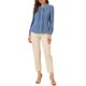 thumbnail image 2 of INSPIRE CHIC Blusa de Mujer para Regreso a Clases con Cuello Peter Pan, Manga Abullonada, Ribete en Contraste, Camisa Abotonada XS Gris Azul, 2 of 8