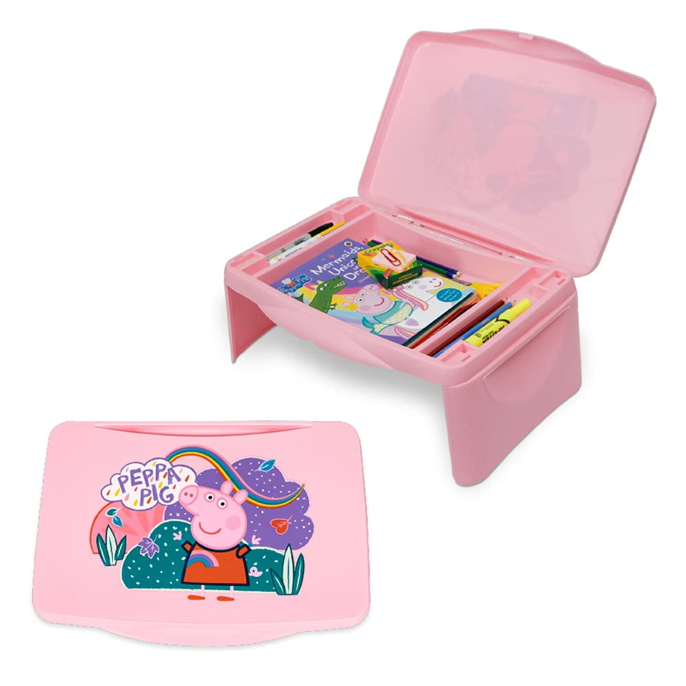 Lap Desk Peppa Pig Kids Con Tapa Plegable De Almacenamiento Portátil