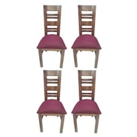 Koliat - Pack 4 Sillas Florencia Nogal Tapiz Burdeo