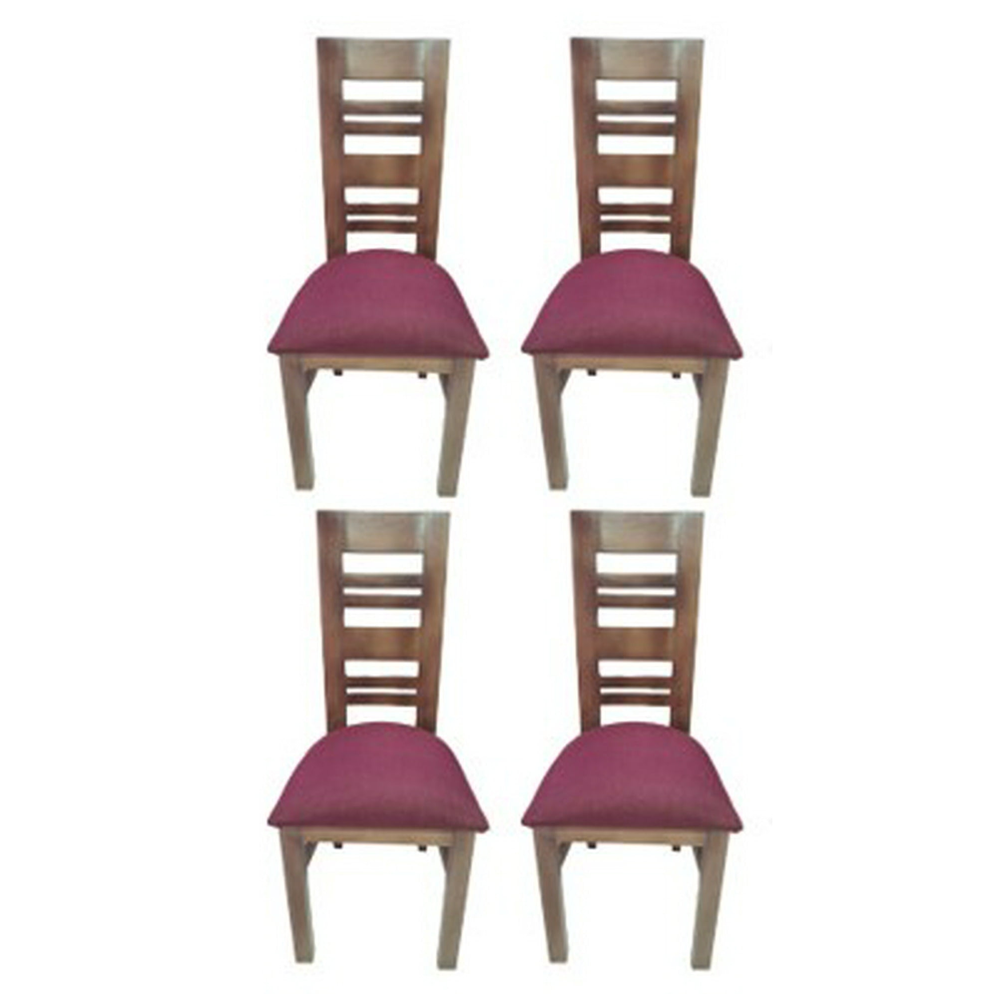 Koliat - Pack 4 Sillas Florencia Nogal Tapiz Burdeo