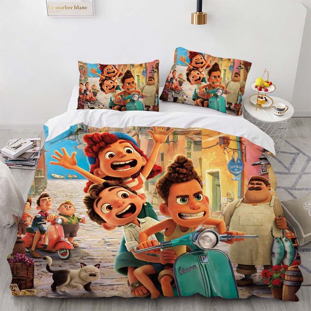 Luca Bedding Set Anime Luca Quilt Duvet Cover and Pillowcase Friendship Theme Bedroom Decoration Gifts For Boys And Girls Bed Sheets