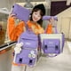 thumbnail image 3 of 5 Piece Set School Bags For Teenage Girls Canvas Solid Color Women Backpack Female Teen Student Schoolbag, 3 of 3