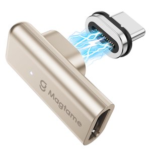 Magtame - Adaptador Magnético Usb C Macho A Usb C Hembra En Ángulo Recto De 90°