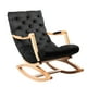thumbnail image 3 of Silla Mecedora Capitone Negro Felpa, 3 of 3
