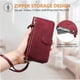 thumbnail image 4 of FOXDOCK Funda Tipo Cartera para Realme 15T Cuero PU con Cremallera y Correa de Muñeca, Ranuras para Tarjetas, Soporte Plegable, Cierre Magnético, 4 of 5