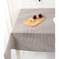 Genérico - Mantel Rectangular Cuadros Lino 140X220 Café