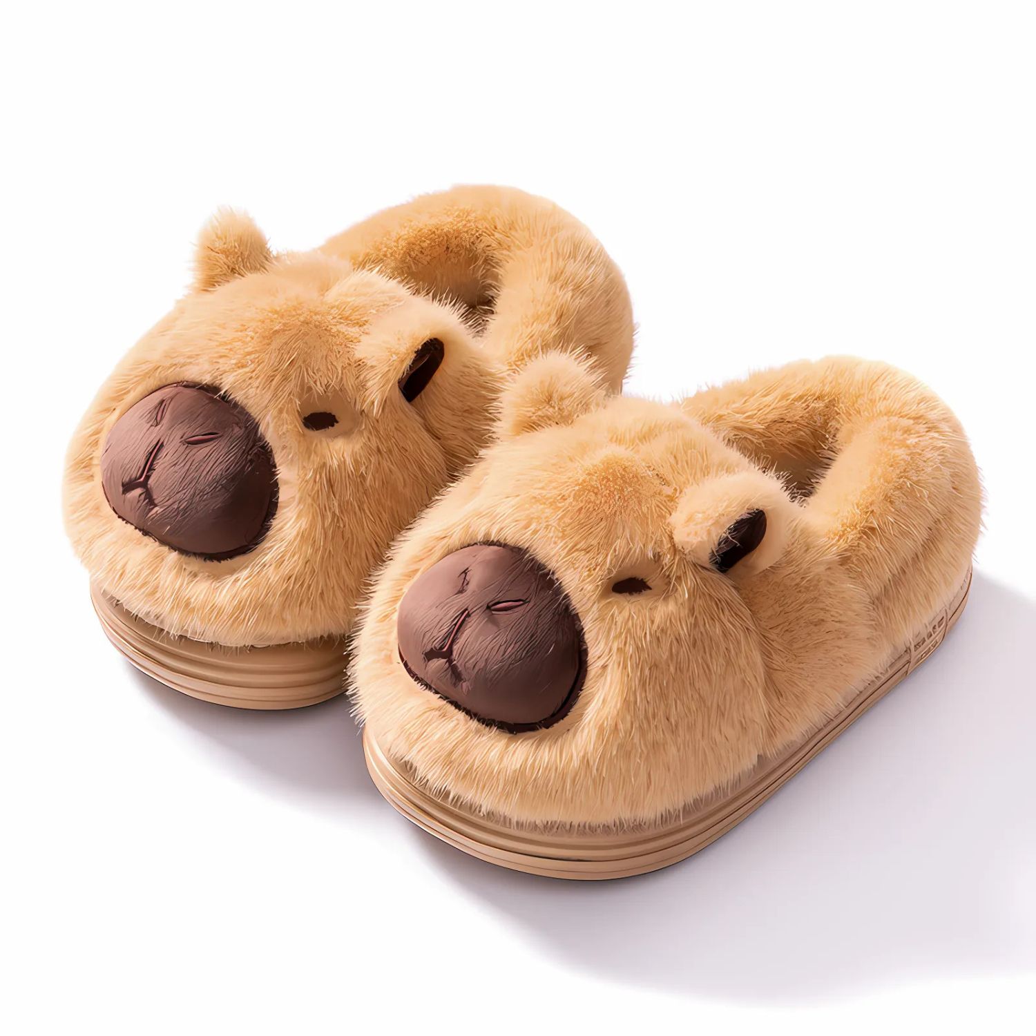 Crusec - Pantuflas De Felpa Suave Capibara Kawaii Antideslizantes