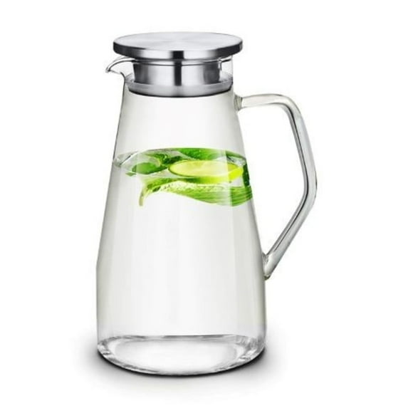 Jarro Vidrio Borosilicato 1,7lt con Tapa de Acero Lugano