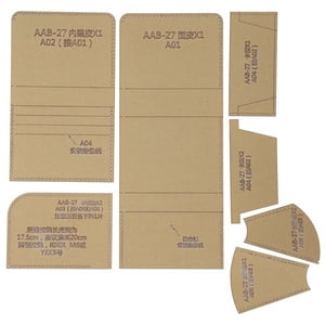 7 Piezas De Plantillas Acrílicas Para Billetera Corta, Moldes Para Bolsos Hechos A Mano Con Patrón De Cuero, Herramientas Para Manualidades