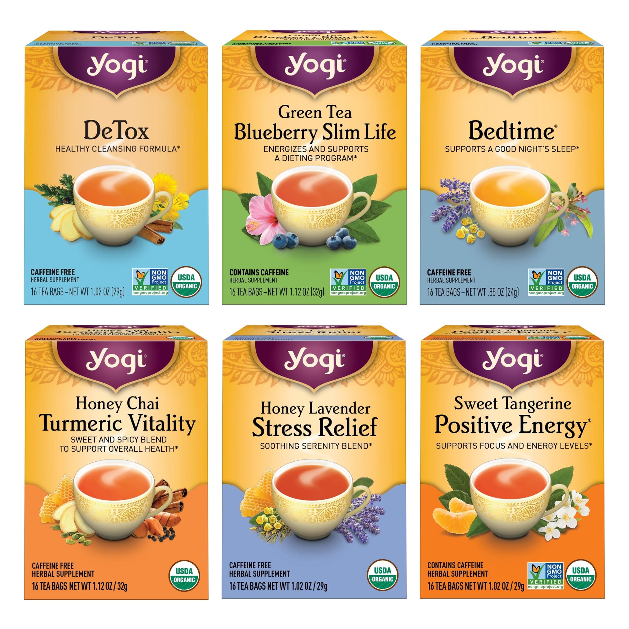 Paquete Variado Yogi Tea Favorites, Set De Regalo De 96 Bolsas Orgánicas