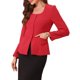 thumbnail image 4 of INSPIRE CHIC Blazers de Negocios Casual para Mujeres con Botones, Cuello Redondo, Manga Larga, Chaquetas de Oficina con Bolsillos M Rojo, 4 of 6