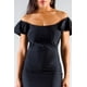 thumbnail image 3 of Vestido Mini Ajustado Convertible con Hombros Descubiertos y Mangas con Volantes, 3 of 5