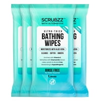 Toallitas De Baño Scrubzz Extra Grandes, Sin Enjuague, 40 Unidades, Desechables