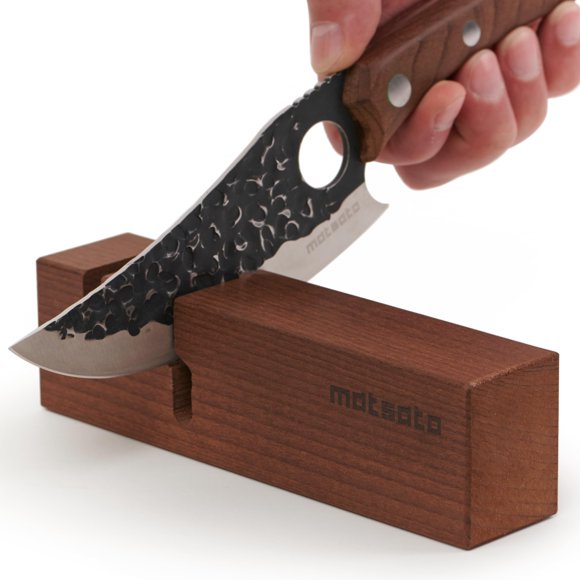 Afilador de Cuchillos Matsato 18 cm con Cerámica y Madera de Haya
