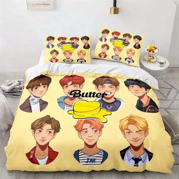 Teens Popular Character Photo King Queen Duvet Cover Pink Bedding Set Girl Modern Colorful Quilt Cover Polyester Comforter CoverBed Sheets