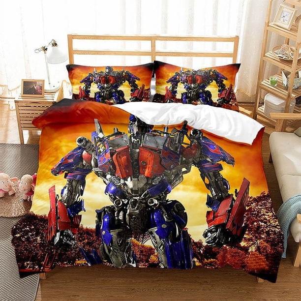 Transformer 3 PCS Comforter Set with 2 Pillowcases,Trans_formers Bedding Set Sheet Set for Kids Adults,All Season Lightweight