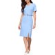 thumbnail image 2 of Vestido Tubo de Mujer INSPIRE CHIC con Decoración de Botones y Cinturón, Manga Corta 2026 Vestido Lápiz S Azul, 2 of 5