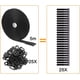 thumbnail image 5 of Bridas ajustables de 5 m con 25 presillas, color negro, reutilizables, con cierre de velcro para la gestión de cables (5 m x 2 cm, color negro) longziming, 5 of 5
