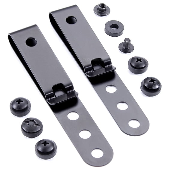 HolsterSmith Clip metálico para cinturón Modelo 5, 2 unidades, 3 orificios, negro