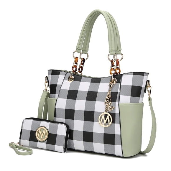 Bolso MKF Collection Mariely de piel vegana, color verde menta