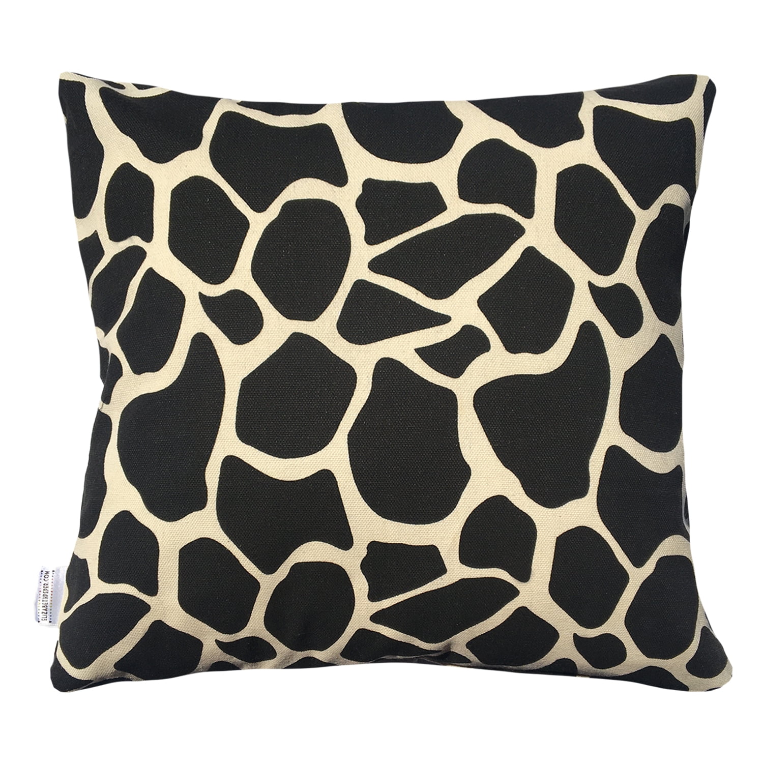 Elizabeth Peper - Cojin Decorativo Diseño Jirafa Negro Y Beige 50x50 Relleno