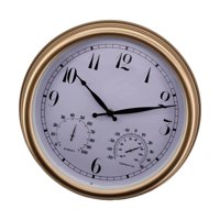 Bothyi - Reloj Y Termómetro Grandes Para Exteriores, Decoración Higrómetro Resistente Al Agua Para Patio
