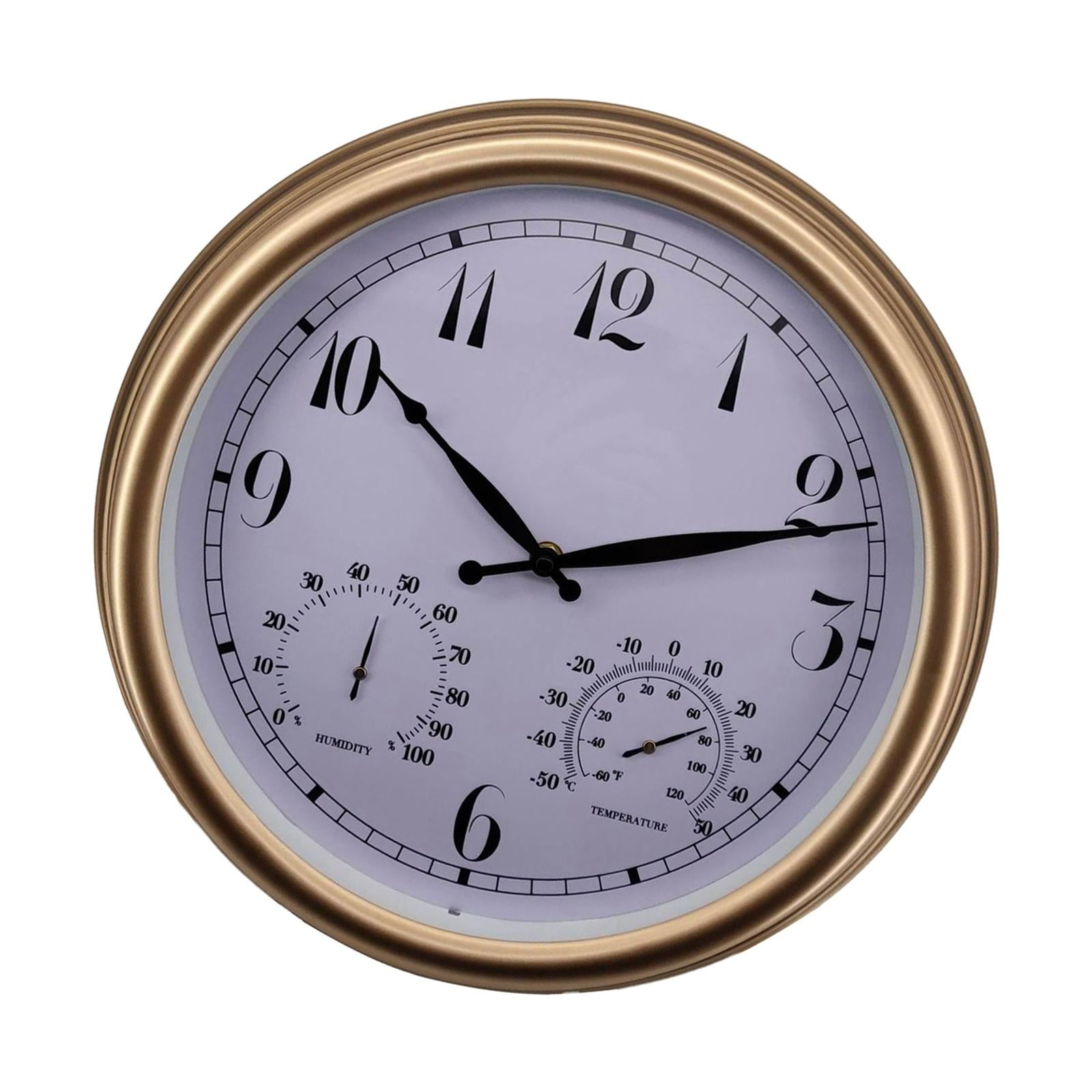 Bothyi - Reloj Y Termómetro Grandes Para Exteriores, Decoración Higrómetro Resistente Al Agua Para Patio