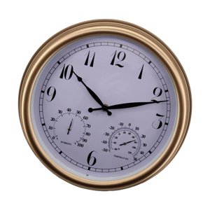 Bothyi - Reloj Y Termómetro Grandes Para Exteriores, Decoración Higrómetro Resistente Al Agua Para Patio
