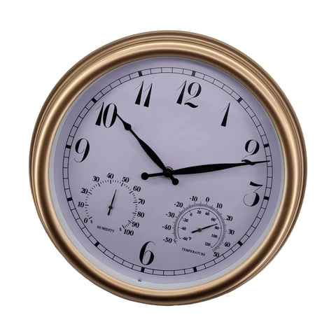 Bothyi - Reloj Y Termómetro Grandes Para Exteriores, Decoración Higrómetro Resistente Al Agua Para Patio
