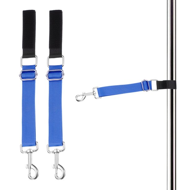 Uxcell Bucle de Aseo para Perros, Arnés de Aseo para Mesa con Accesorios Ajustables, Extensor Seguro y Estable para Baño, Correas de Restricción (Azul, 2 Piezas), para Corte de Pelo/Baño de Mascotas