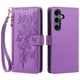 thumbnail image 2 of Funda Billetera Floral en Relieve samsung galaxy S25 FE con Tarjetero y Cremallera Morado, 2 of 6
