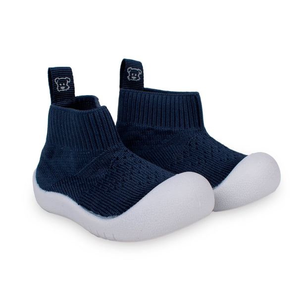 Cover Shoes Recién Nacido Niña Tejido Flexible Azul Marino