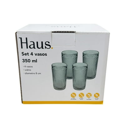Set 4 Vasos Vidrio 350Ml Verde Haus