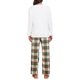 thumbnail image 3 of INSPIRE CHIC Conjunto de Pijamas a Cuadros para la Familia Botón Abajo Conjuntos a Juego de Navidad Ropa de Descanso de Vacaciones Conjunto de Top y Pantalones Mangas Largas S Mujer, 3 of 5