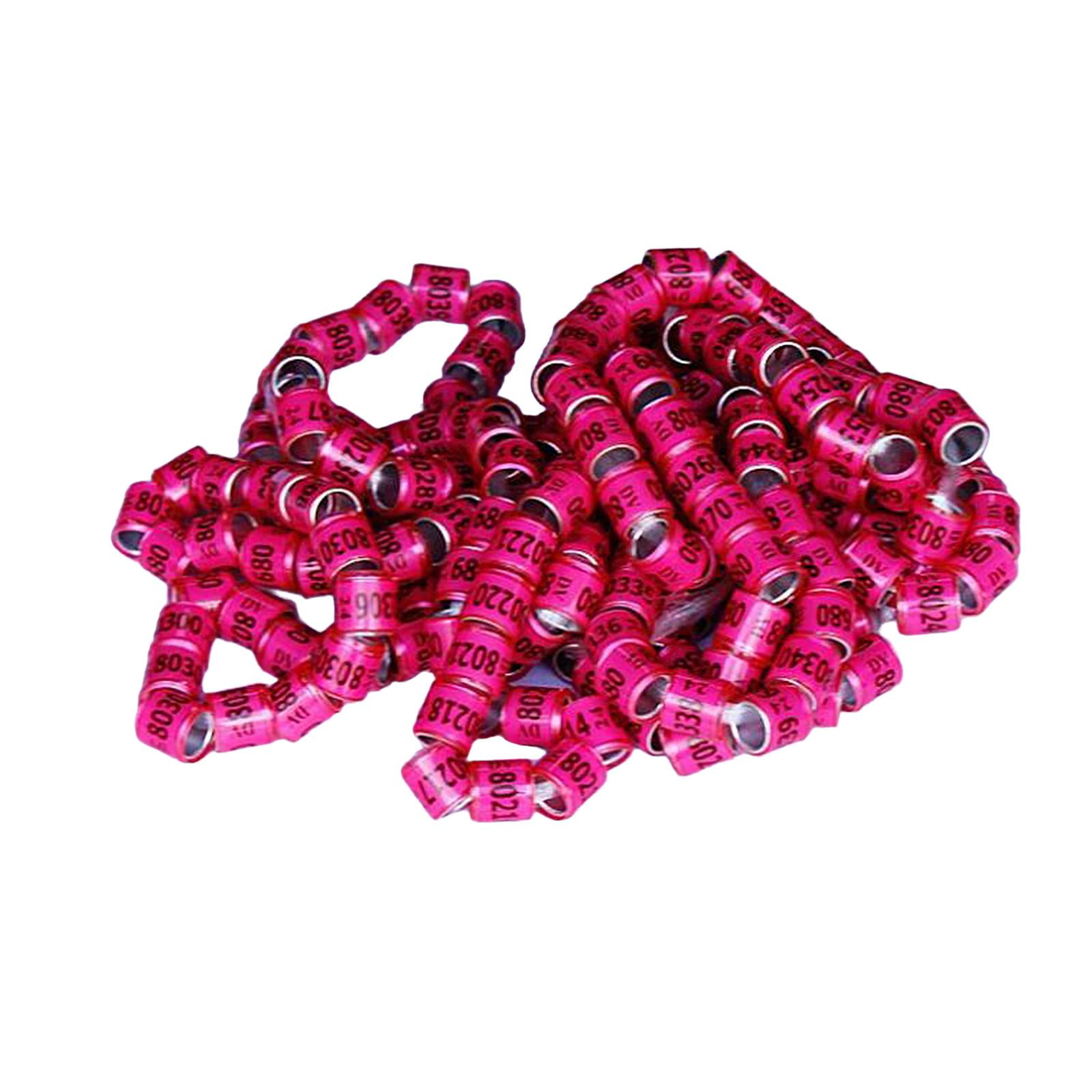 100 Piezas Anillos Para Patas De Paloma 2024 Bandas De Identificación Accesorio Anillo De Entrenamiento Rosa