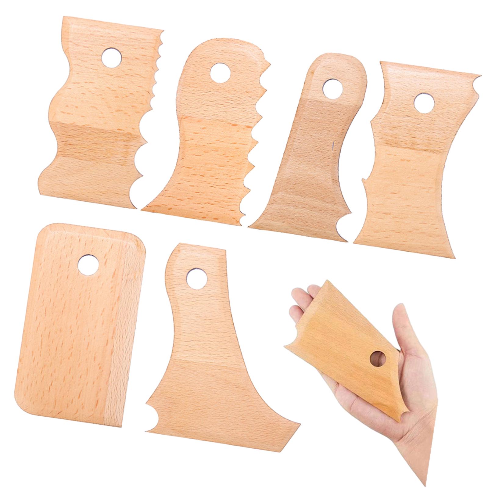 Magideal - 7 Piezas, Herramienta De Cerámica, Herramienta De Recorte De Cerámica, Herramienta Moldeadora De Arcilla Raspadora De Madera, Herramienta De Escultura 14Cmx8Cm