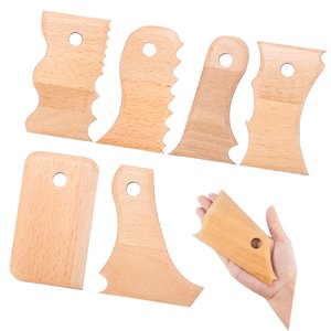 Magideal - 7 Piezas, Herramienta De Cerámica, Herramienta De Recorte De Cerámica, Herramienta Moldeadora De Arcilla Raspadora De Madera, Herramienta De Escultura 14Cmx8Cm