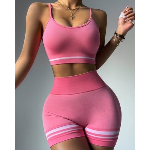 Flix Spa - Conjunto Fitness Mujer Short Push Up Corte V Y Peto Top