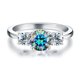 thumbnail image 1 of Anillos de Compromiso de Moissanita para Mujer 1 Uds Corte Redondo Color D VVS1 Anillos de Diamante Bandas de Boda de Moissanita con Certificado, 1 of 8
