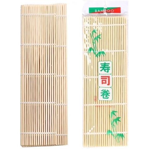 Genérico - Pack 6 Esterillas Redondas Bambú Sushi 24X24 Cm