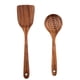 thumbnail image 1 of Utensilios de cocina de madera de teca para cocinar, antiadherentes, naturales y saludables, juego de 2 piezas, 1 of 5