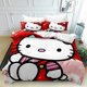 thumbnail image 1 of The Anime Quilt Duvet Cover Hello Set Comforter Cover Kitty 3 Pieces Bedding Printed Quilt Cover Set with Pillow Cases Easy Care and Soft Hand Feel Full, 1 of 4