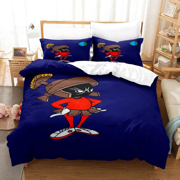 Fashion Anime Marvin The Martian Bedding Set Single Twin Full Size Bed Set Adult Kid Bedroom Duvetcover Sets Bed Sheets