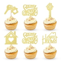 Adornos Para Magdalenas Kingzone Sweet Home, 30 Unidades, Purpurina Dorada