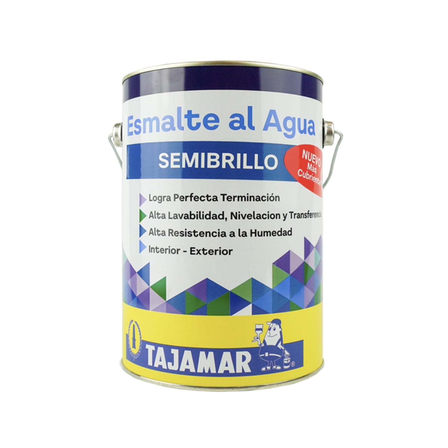 Esmalte Al Agua Semibrillo Blanco Hueso Pinturas Tajamar Galón