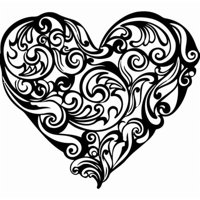 Rienda Libre Graphics - Decomural Swirl Love Heart Ws-32916
